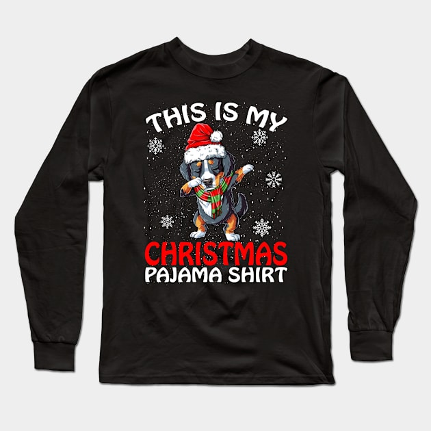 This is my Christmas Pajama Shirt Bernese Mountain Long Sleeve T-Shirt by intelus